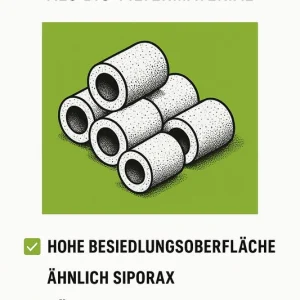 Beliebt -ähnlich wie siporax- Sinterglasringe Bio-Filtermaterial sehr hohe Besiedlungsoberfläche -ähnlich wie Siporax- 5 Liter
